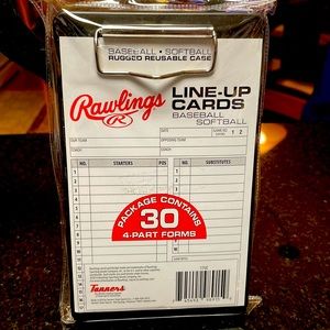 NWOT Rawlings Baseball Softball Line-Up Cards with Rugged Reusable Case